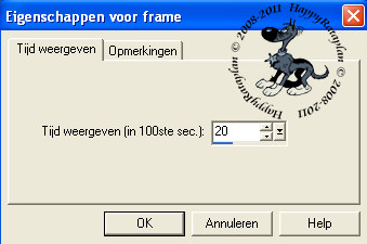 Eigenschappen voor frame