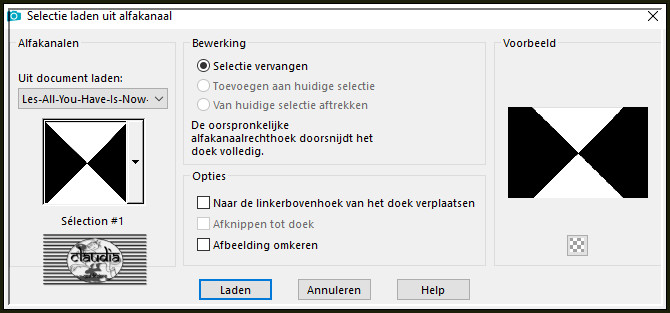 Selecties - Selectie laden/opslaan - Selectie laden uit alfkanaal : Sélection #1 of Selection-allyouhave 