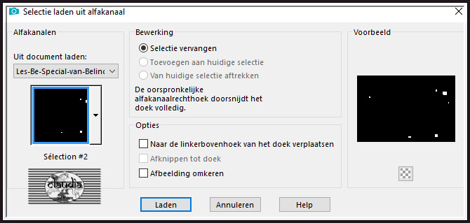 Selecties - Selectie laden/opslaan - Selectie laden uit alfakanaal : Sélection #2