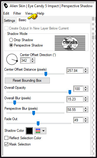 Effecten - Insteekfilters - Alien Skin Eye Candy 5 : Impact - Perspective Shadow