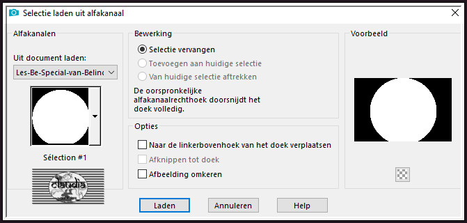 Selecties - Selectie laden/opslaan - Selectie laden uit alfakanaal : Sélection #1