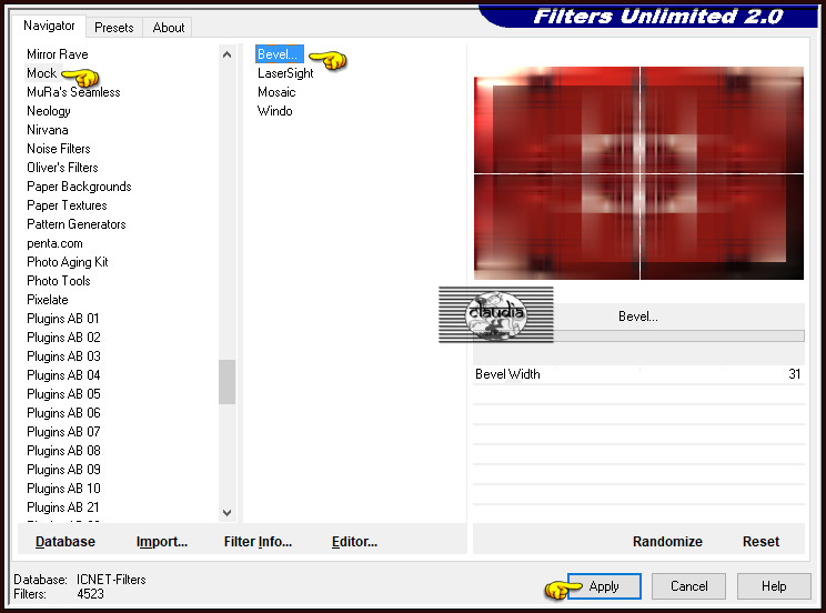 Effecten - Insteekfilters - <I.C.NET Software> - Filters Unlimited 2.0 - Mock - Bevel