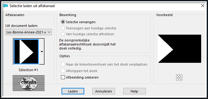 Selecties - Selectie laden/opslaan - Selectie laden uit alfakanaal : Sélection #1