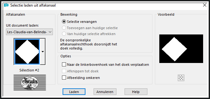 Selecties - Selectie laden/opslaan - Selectie laden uit alfakanaal : Sélection #2