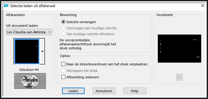 Selecties - Selectie laden/opslaan - Selectie laden uit alfakanaal : Sélection #4