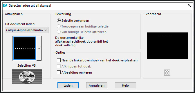 Selecties - Selectie laden/opslaan - Selectie laden uit alfakanaal : Sélection #5