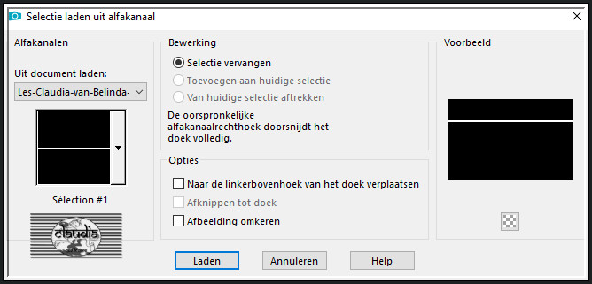 Selecties - Selectie laden/opslaan - Selectie laden uit alfakanaal : Sélection #1