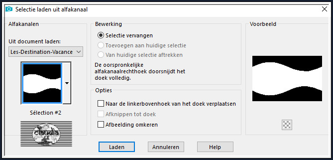 Selecties - Selectie laden/opslaan - Selectie laden uit alfakanaal : Sélection #2