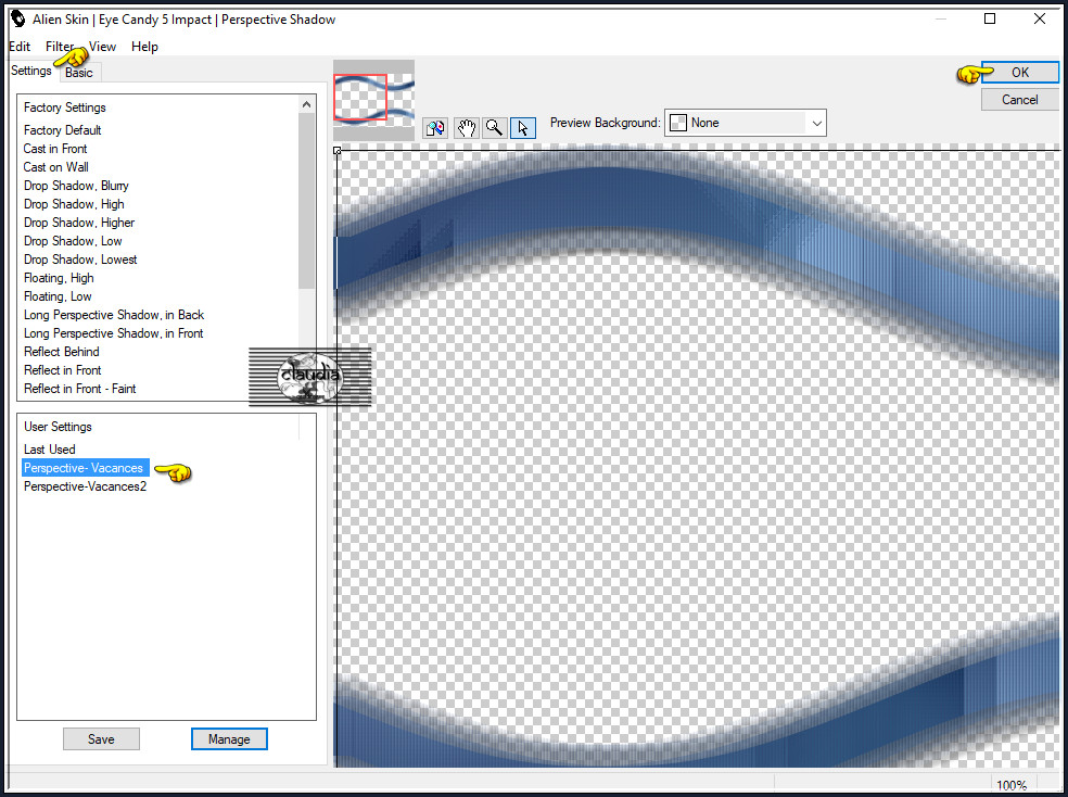 Effecten - Insteekfilters - Alien Skin Eye Candy 5 : Impact - Perspective Shadow