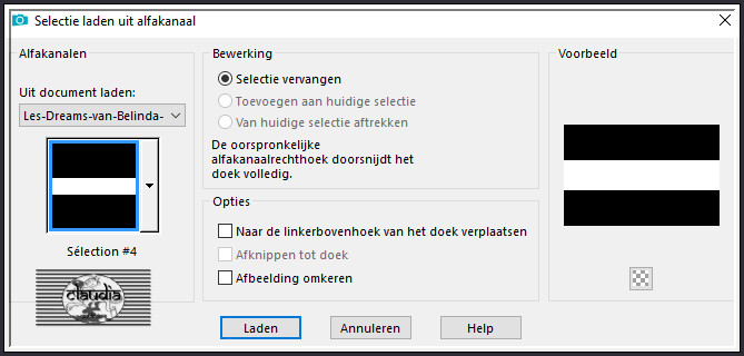 Selecties - Selectie laden/opslaan - Selectie laden uit alfkanaal : Sélection #4