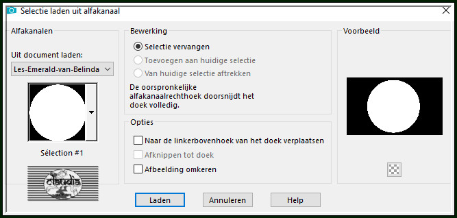 Selecties - Selectie laden/opslaan - Selectie laden uit alfakanaal : Sélection #1