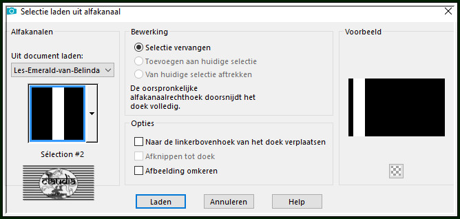 Selecties - Selectie laden/opslaan - Selectie laden uit alfakanaal : Sélection #2