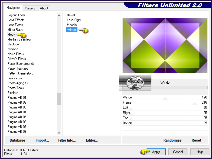 Effecten - Insteekfilters - <I.C.NET Software> - Filters Unlimited 2.0 - Mock - Windo