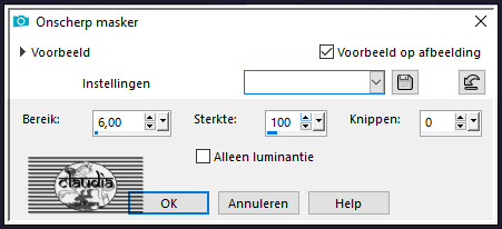 Aanpassen - Scherpte - Onscherp masker