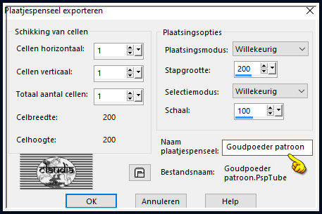 Geef de tube een naam wat je makkelijk terug kan vinden en klik op OK