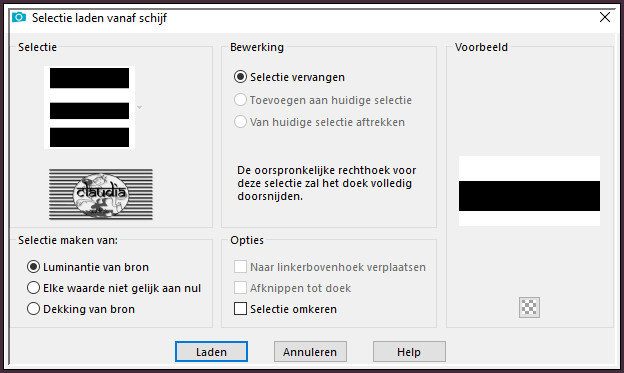 Selecties - Selectie laden/opslaan - Selectie laden vanaf schijf : ISOTROPE1