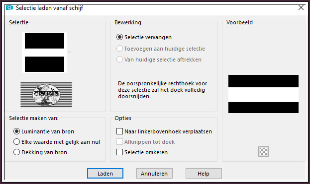 Selecties - Selectie laden/opslaan - Selectie laden vanaf schijf : ISOTROPE2