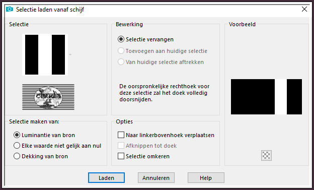 Selecties - Selectie laden/opslaan - Selectie laden vanaf schijf : ISOTROPE3