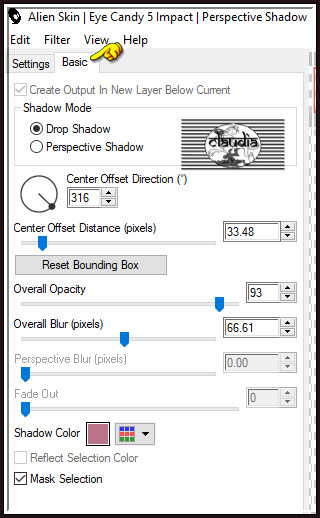 Effecten - Insteekfilters - Alien Skin Eye Candy 5 : Impact - Perspective Shadow