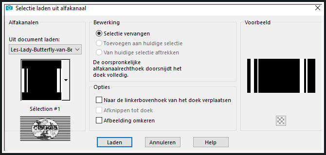 Selecties - Selectie laden/opslaan - Selectie laden uit alfakanaal : Sélection #1