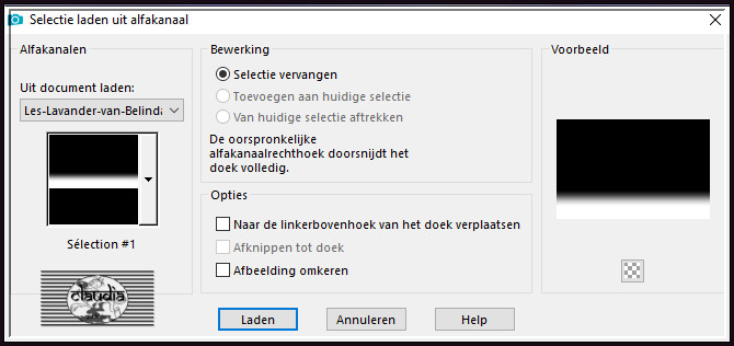 Selecties - Selectie laden/opslaan - Selectie laden uit alfkanaal : Sélection #1