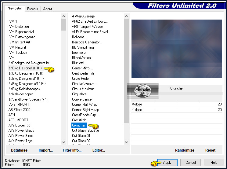 Effecten - Insteekfilters - <I.C.NET Software> - Filters Unlimited 2.0 - &<Bkg Designer sf10 I> - Cruncher