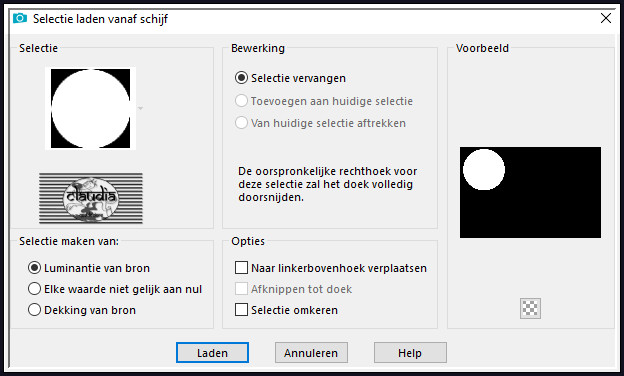 Selecties - Selectie laden/opslaan - Selectie laden vanaf schijf : selection-Madison2