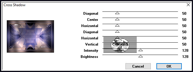 Effecten - Insteekfilters - Graphics Plus - Cross Shadow