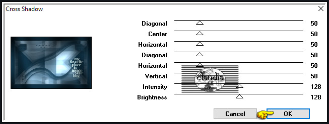 Effecten - Insteekfilters - Graphics Plus - Cross Shadow 