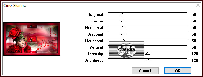 Effecten - Insteekfilters - Graphics Plus - Cross Shadow 