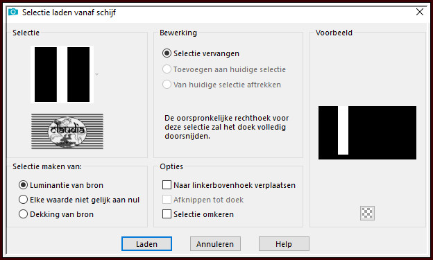 Selecties - Selectie laden/opslaan - Selectie laden vanaf schijf : Selection-MyValentine