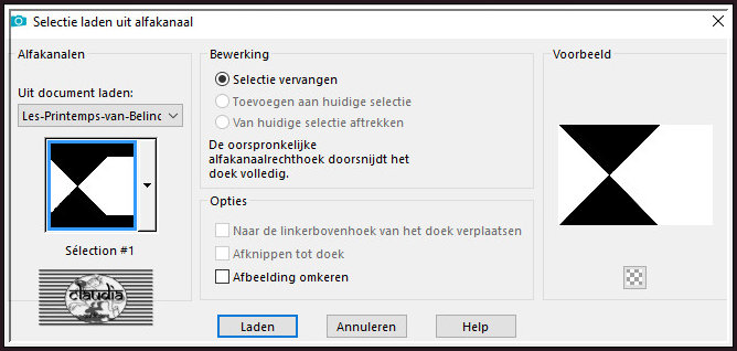Selecties - Selectie laden/opslaan - Selectie laden uit alfakanaal : Selection #1