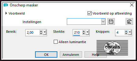 Aanpassen - Scherpte - Onscherp masker
