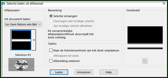 Selecties - Selectie laden/opslaan - Selectie laden uit alfakanaal : Sélection #2