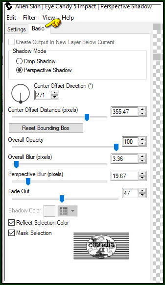 Effecten - Insteekfilters - Alien Skin Eye Candy 5 : Impact - Perspective Shadow