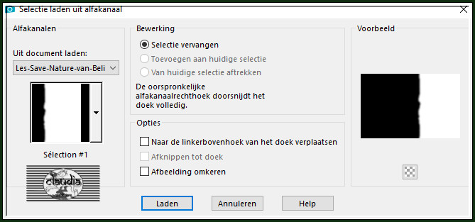 Selecties - Selectie laden/opslaan - Selectie laden uit alfakanaal : Sélection #1