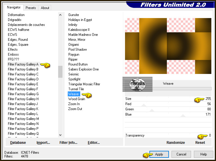 Effecten - Insteekfilters - <I.C.NET Software> - Filters Unlimited 2.0 - Filter Factory Gallery A - Weave