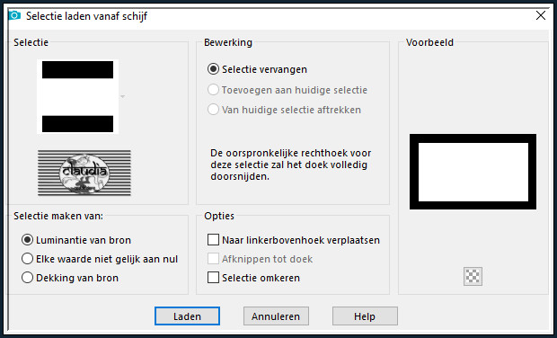 Selecties - Selectie laden/opslaan - Selectie laden vanaf schijf : selection-Winter