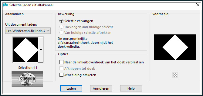 Selecties - Selectie laden/opslaan - Selectie laden uit alfakanaal : Sélection #1