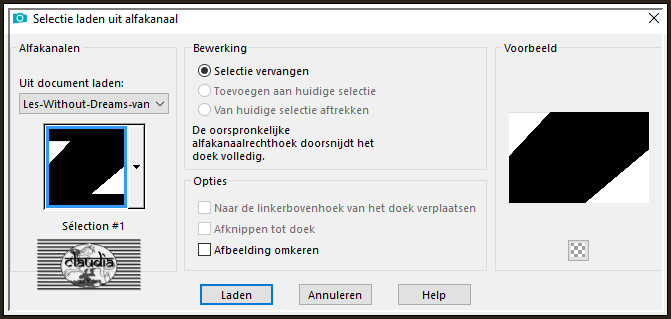 Selecties - Selectie laden/opslaan - Selectie laden uit alfakanaal : Sélection #1