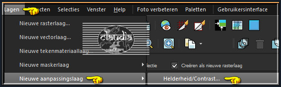 Lagen - Nieuwe aanpassingslaag - Helderheid/Contrast