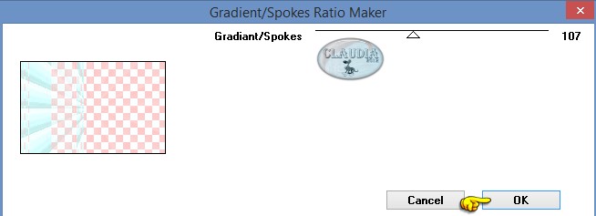 Instellingen filter : Filter Factory Gallery E - Gradient/Spokes Ratio Maker