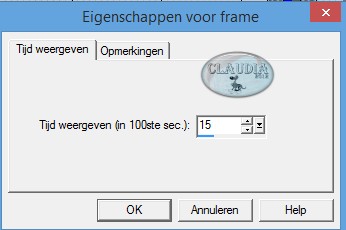 Instelling Eigenschappen voor frame