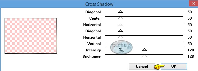 Instellingen filter Graphics Plus - Cross Shadow