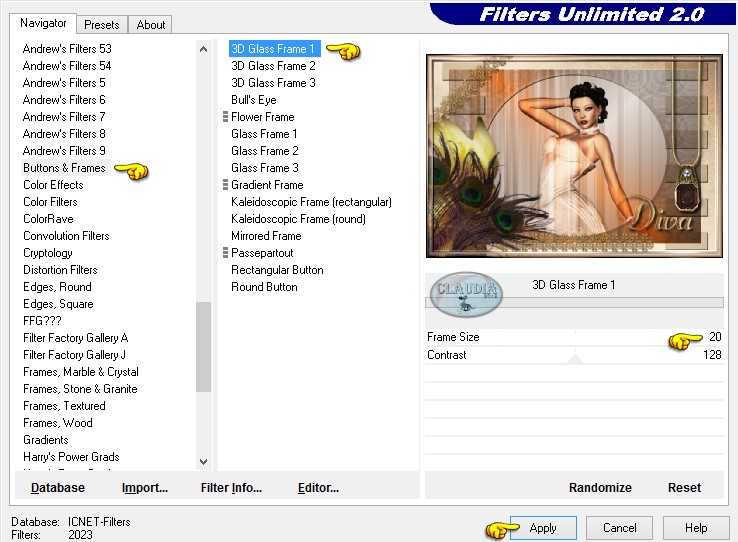 Instellingen filter Buttons & Frames - 3D Glass Frame 1