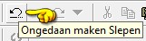 Klik 1 x op het Ongedaan maken pijltje