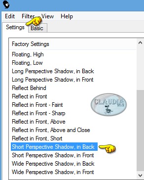 Instellingen filter Eye Candy 5 : Impact - Perspective Shadow