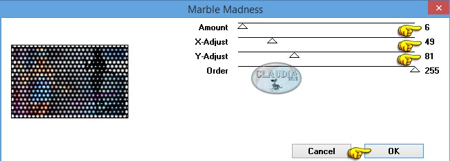Instellingen filter VM Natural - Marbel Madness