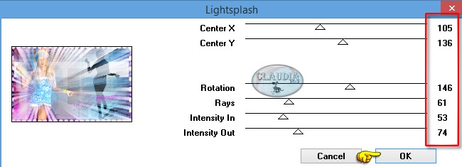 Instellingen filter VM Natural - Lightsplash
