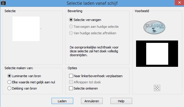 Selectie laden vanaf schijf : LA_OMEG-04 